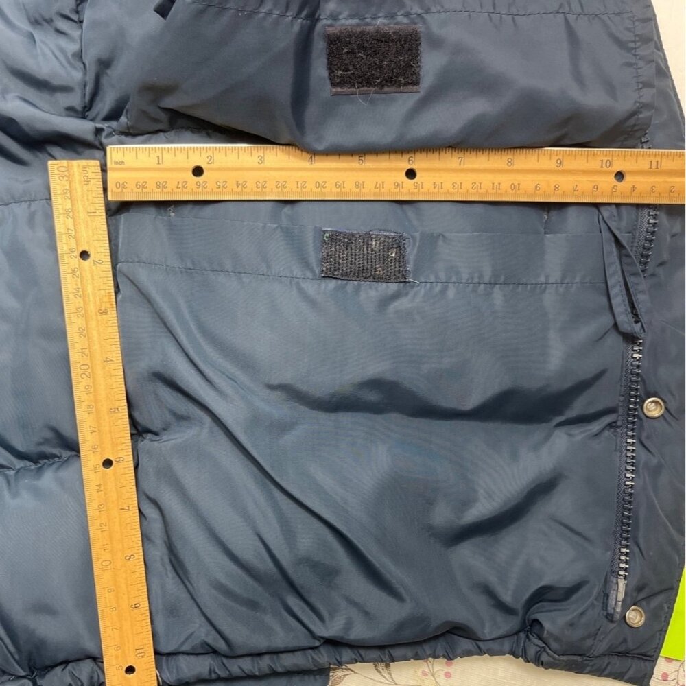Kentfield Vintage Down Puffer Coat Navy Blue Quilted L Nylon Insulated Jacket - Picture 8 of 10